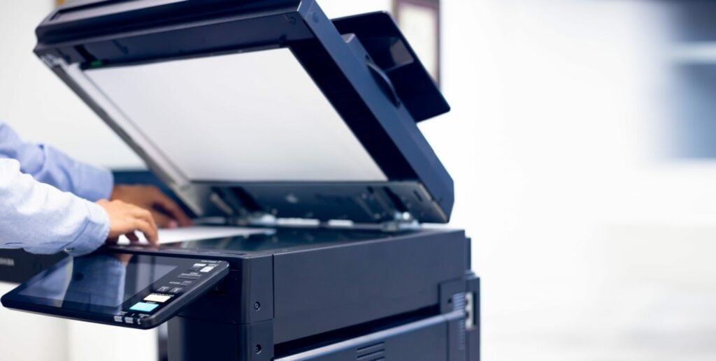 Man using printer